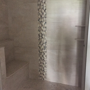 Custom master bath remodel with bench seat