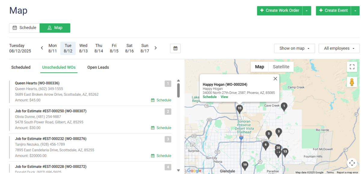 Schedule Map